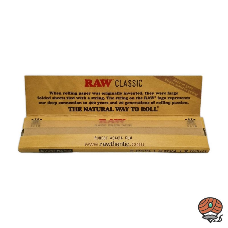 Raw Classic King Size Slim Rolling Paper Full Box of 50 Packs - Image 3